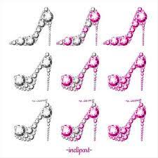 High Heel Shoes Clipart Png Format Pink And White Diamond Rhinestone Shoe Clip Art Ladies Party Clipart Instant Download Business Use Shoes Clipart Diamond Shoes Diamond Heels
