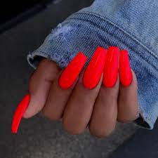 Rednailsacrylic Red Acrylic Nails Neon Acrylic Nails Neon Nails