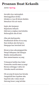 Sewaktu kau melangkah meninggalkan diriku sebaknya rasa di dalam dadaku menahan titis air mata. Pesanan Buat Kekasih Lirik