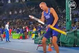 American pole vaulter honored for inspiring olympic moment. Pole Vaulter Who Stopped For National Anthem Has Local Ties