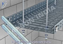 Available in a wide range of lengths, thread pitches and finishes. Threaded Rods For Cable Tray Hanging Cable Tray Thread Bars Manufacturers Exporters In India