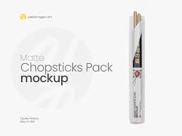 Chopsticks In Matte Pack Mockup Top View Chopsticks Matte Mockup