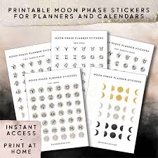 Moon phases from the 2019 total lunar eclipse. Moon Phase Stickers Printable Jess Carlson