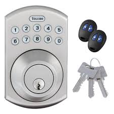 Toledo Fine Locks Electronic Stainless Steel Deadbolt With Remote Control Cv180e Us15 The Home Depot Electronic Deadbolt Deadbolt Stainless Steel Door Handles