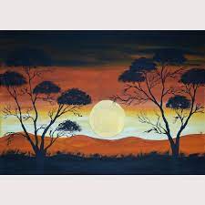 Create an amazing african sunset canvas painting. African Sun Painting By Tanja Bell Saatchi Art