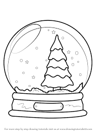 Learn How To Draw Snowglobe With Christmas Tree Christmas Step By Step Drawing Tutorials These christmas images for drawing will help you out to draw pictures for creating greeting cards.