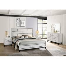 Queen white bedroom furniture sets show. Tokyo 6 Piece Bedroom Set White Wood Contemporary Storage Panel Bed Dresser Mirror Chest 2 Nightstands Queen Bedroom Sets Home Kitchen Rayvoltbike Com