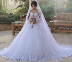 Off shoulder puffy sleeve tulle wedding dress long sleeve 3d floral applique a line illusion bridal gown romantic fairy vintage custom made. New Arabic Vintage Wedding Dresses Sheer Neck Beaded Lace Appliques Puffy Tulle Bridal Gowns Custom Made Plus Size Wedding Dress From Hidress 137 31 Dhgate Com