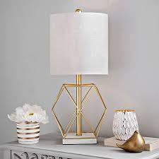 Geometric Gold Stone Base Table Lamp Kirklands Table Lamps Living Room Lamps Living Room Table Lamps For Bedroom