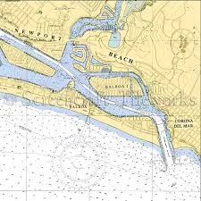 California Newport Beach Ii Nautical Chart Decor
