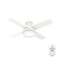 Remote control ceiling fan for summer and winter use. Hunter Dempsey 44 In Fresh White Led Indoor Outdoor Flush Mount Ceiling Fan With Remote 4 Blade In The Ceiling Fans Department At Lowes Com