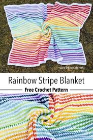 Crochet Rainbow Stripe Blanket Free Pattern Left In Knots