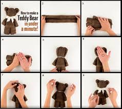 Make A Teddy Bear From A Hand Towel Or Rag Diy Bebe Pliage Serviette Pliage Serviette Nounours