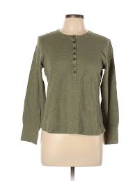 Details About L L Bean Women Green Thermal Top Lg Petite