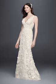 Tank Sheath Wedding Dress With 3d Flowers Priscilla Of