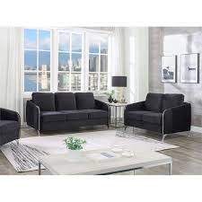 Not only is it a place for relaxation and conversation, but it's a prime spot for entertaining guests. Hathaway Black Velvet Fabric Sofa Loveseat Living Room Set 89726 Sl