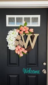 Tulip Wreath Monogram Wreath Spring Wreath Hydrangea Wreath Summer Wreath Easter Wreath Front Door Wr Diy Home Decor On A Budget Decor Summer Porch Decor