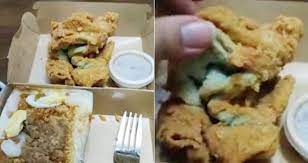 While i was trying to get him a bite, i found it super hard to even slice. Jollibee Temporarily Closes A Store After Customer Claims Her Order Came With Fried Towel