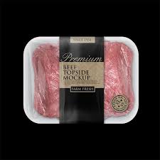 Beef Topside Tray Packaging Mockup White Packaging Mockup Packaging Meat Shop