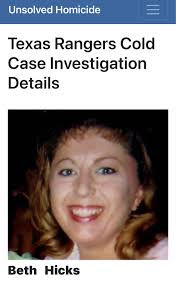 CONTACT The Texas Examiner Beth Marie Hicks, a 36 year old white female,  Adult Probation Officer, employed by the 216th Judicial District, was found  deceased lying alongside her vehicle at her mobile