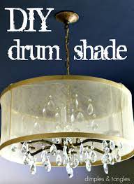 The long rod with treaded ends was the main brass tube that the chandelier hung from. Diy Drum Shade Tutorial Dimples And Tangles