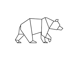 Image Result For Animal Origami Black And White Geometric Art Animal Bear Wall Art Geometric Art Prints
