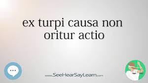 No court will lend its aid to a man who founds his cause of action upon an immoral or an illegal act. Ex Turpi Causa Non Oritur Actio Youtube