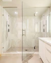 Frameless shower door with opening transom. Glass Showers And Glass Shower Doors
