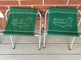Vintage Masters Augusta Golf Green Folding Stools Chairs Spectator Set Of 2 Augusta Golf Golf Green Folding Stool