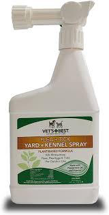 Amazon Com Vet S Best Flea And Tick Yard And Kennel Spray Yard Treatment Spray Kills Mosquitoes Fleas And Ticks With Certified Natural Oils Plant Safe With Ready To Use Hose Attachment 32