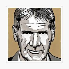 sketch of Harrison Ford" Sticker for Sale by bogfl