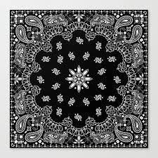 If you're going to wear a bandana he had a solid black, no pattern bandana and wore it to go inside and pay for gas. Black And White Bandana Pattern Leinwanddruck Von Marta Olga Klara Society6