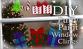 If you're placing it indoors, make sure that the front of the decal (right side facing) when placing the window cling, you may need to lift it up a few times in order to get smooth application. Diy Holiday Puffy Paint Window Clings Youtube