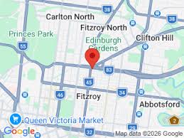 Map showing Mid Century Modern Restoration Man workshop location in Fitzroy, Melbourne