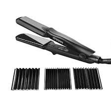Interchangeable 4 In 1 Fast Hair Straightener Corn Wave Plate Electric Hair Crimper Large To Small Waver Corrugated Flat Iron Hair Crimper Hair Straightener And Curler Flat Iron Hair Styles
