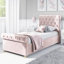 Simply take it step by step, choosing. Safina Roll Top Single Sleigh Bed In Baby Pink Velvet Furniture123
