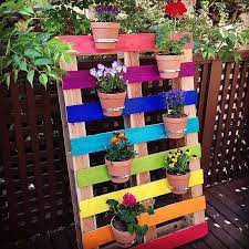 So basically, you hang a pallet on the side of your house though you do a little reconfiguring so the pots of herbs have a place to sit inside the pallet. 21 Spectacular Recycled Wood Pallet Garden Ideas To Diy