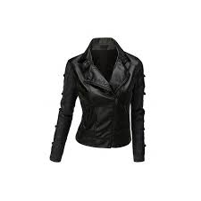 Womens Contrast Sweater Sleeve Faux Leather Moto Jacket Awoja038 29 Liked On Polyvore F Womens Black Leather Jacket Leather Jacket Leather Jackets Women