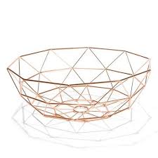 Kmart Fruit Bowl Geometric Copper Bowl Copper Plated