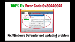 Fix Windows Defender Not Updating Problem Error Code 0x80240022 Youtube