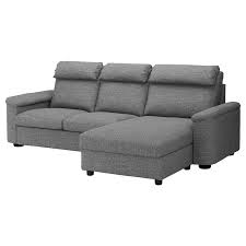 Lidhult 3er Sofa Mit Recamiere Lejde Grau Schwarz Ikea Deutschland Bettsofa 3er Sofa Recamiere
