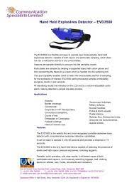 Hand held explosive detection demonstration. Hand Held Explosives Detector A A A Evd3500