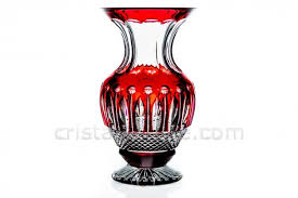 Vase Tommy Rouge En Saint Louis Vase Rouge Vase Cristal Cristal