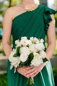 Emerald green invitations with flower detailing. 20 Emerald Green Wedding Ideas Knotsvilla Wedding Ideas Canada Wedding Blog Bridesmaid Bouquet White Emerald Green Weddings Glamorous Wedding