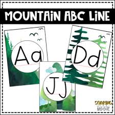 I've been searching the internet for the perfect mountain themed nurseries and i've rounded up my favorite 7. Water Color Mountain Theme Decor Alphabet Line By Soaring With Moore