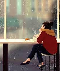 Mariya Khan Chai Lover Fall Wall Art Alone Art Coffee Girl