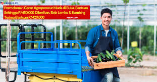 Geran ini diberi dalam bentuk barangan (nilai maksima rm20,000.00 per individu) dan ianya tidak perlu dibayar balik. Permohonan Geran Agropreneur Muda Di Buka Terima Bantuan Sehingga Rm50 000 Bagi Setiap Projek