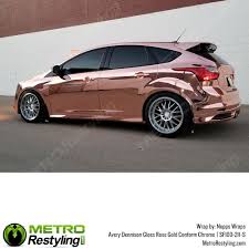 Black And Rose Gold Car Wrap Avery Dennison Rose Gold Chrome Vinyl Wrap Metro Restyling Rose Gold Chrome Gold Chrome Vinyl Wrap