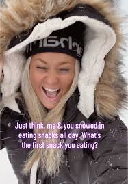 This mama in the snow & snacks 😋 #single #snow #snowday #beautiful #c...