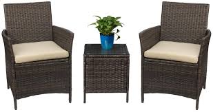 Check spelling or type a new query. Amazon Com Devoko Patio Porch Furniture Sets 3 Pieces Pe Rattan Wicker Chairs With Table Outdoor Garden Furniture Sets Brown Beige Garden Outdoor